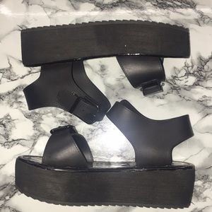 Platform Sandals by Steve Madden , black